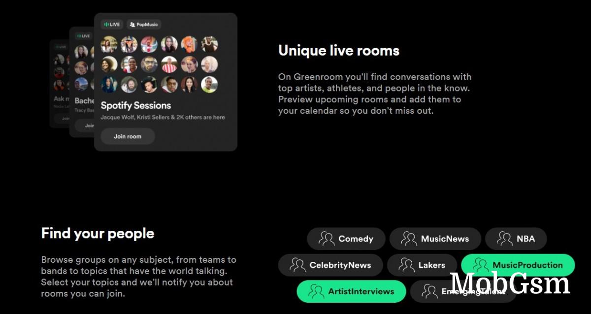 Spotify launches Greenroom, a Clubhouse and Twitter Spaces competitor