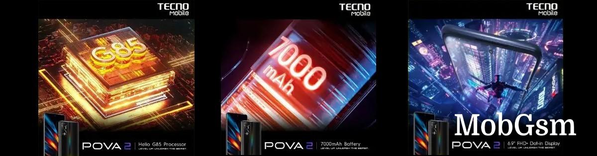 Tecno Pova 2 announced with Helio G85, 1080p+ display and a large 7,000 mAh battery