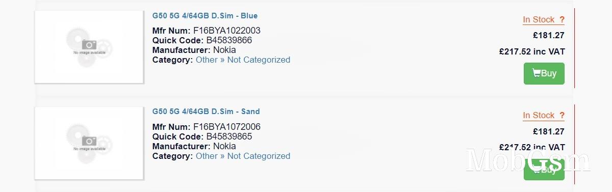 Nokia G50 with 5G shows up at British retailers with a lower price than the Nokia X10