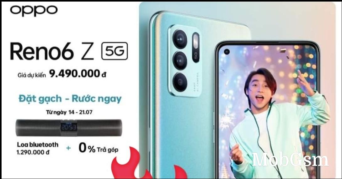 Alleged price for the Oppo Reno6 Z