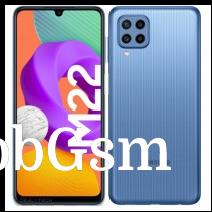 Samsung Galaxy M22 in black, blue and white