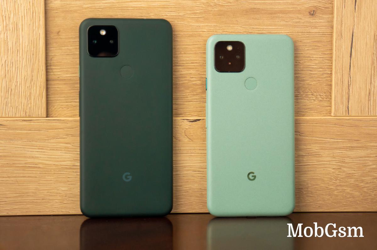 Google Pixel 5a (left) and Google Pixel 5 (right)