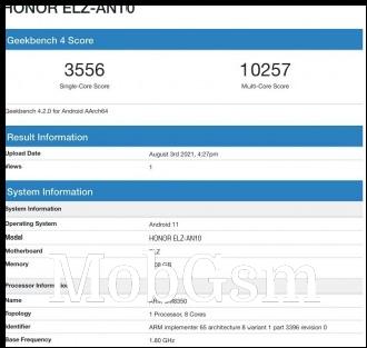 Honor Magic 3 Geekbench listing . Back design