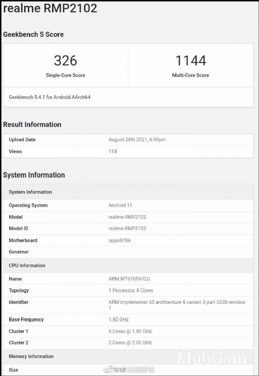 MediaTek Helio G80 confirmed for the Realme Pad