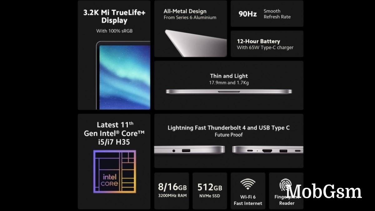 Xiaomi Mi Notebook Pro and Mi Notebook Ultra launched in India with 11th Gen Intel CPU and 65W charging