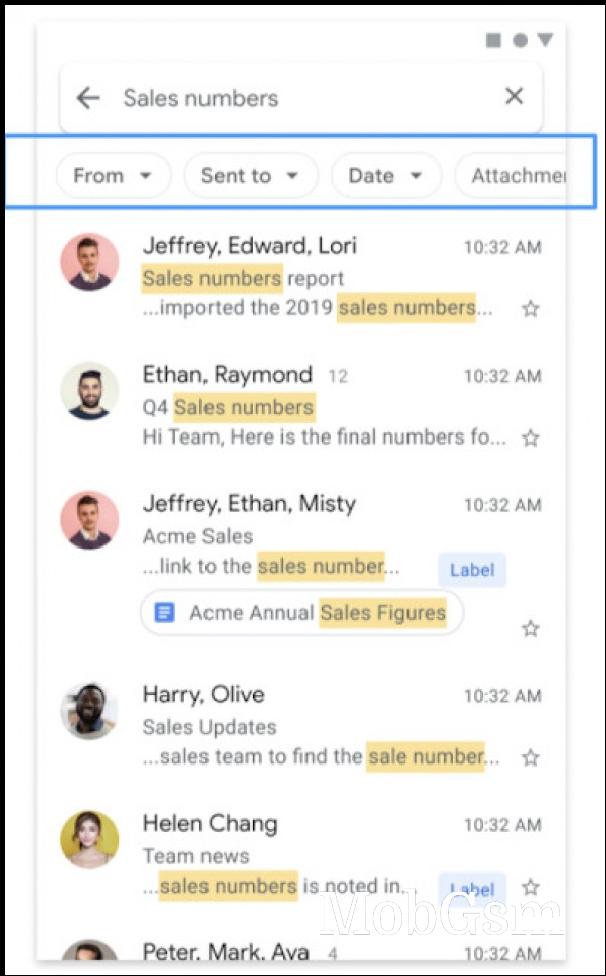 Gmail app for Android now offers filters for easier search through your mails