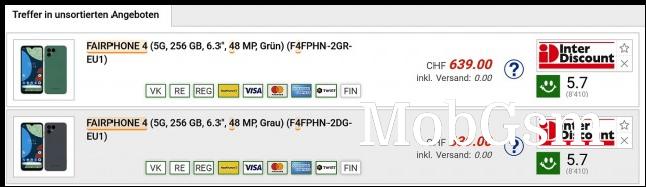 Fairphone 4 5G listing (image: @L4yzRw)