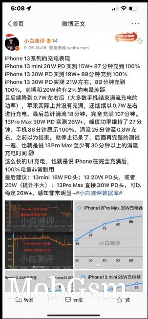 iPhone 13 charging tests