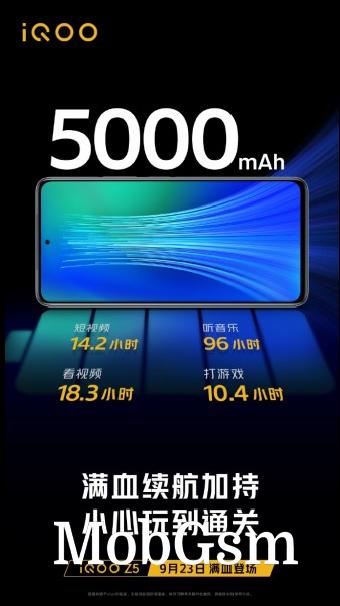 iQOO Z5 will come with a 5,000 mAh battery