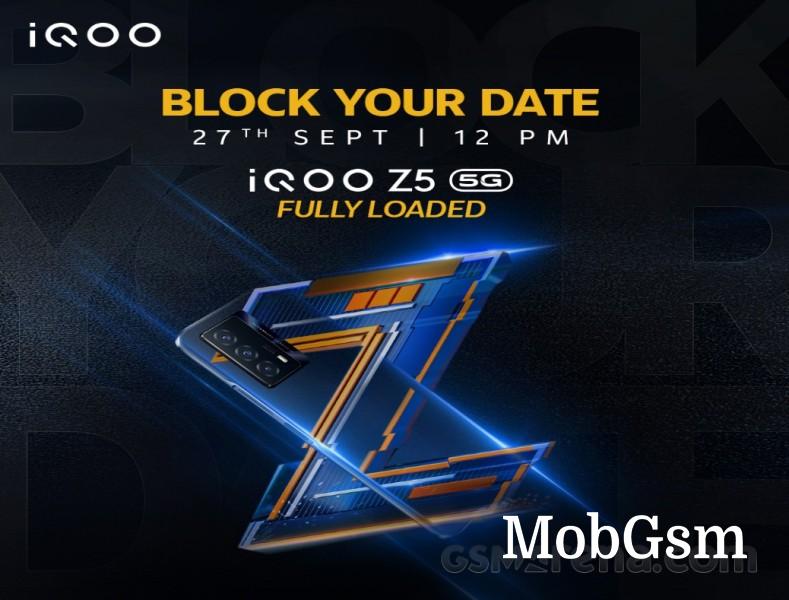 iQOO Z5 India launch set for September 27