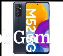 Samsung Galaxy M52 5G in black, white and blue