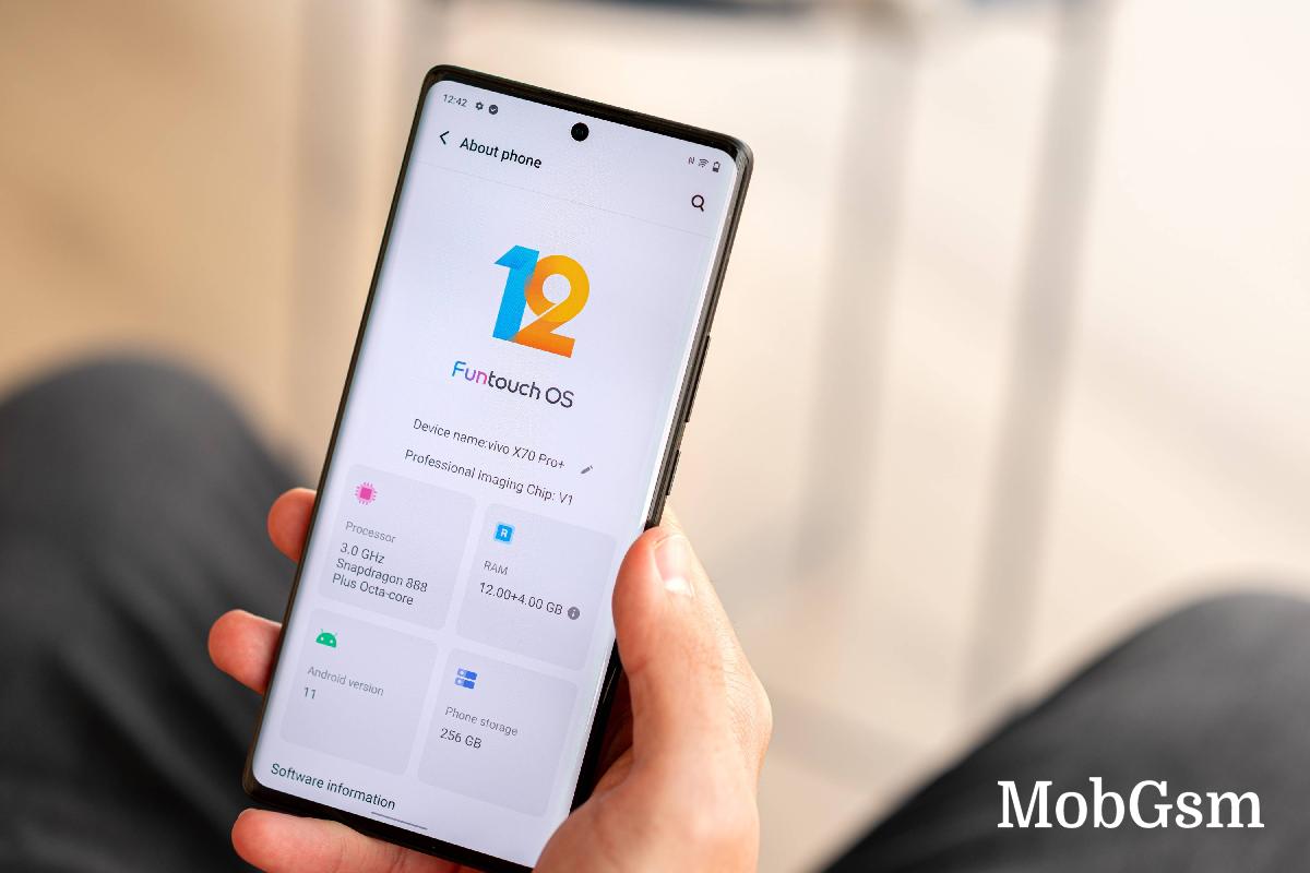 vivo X70 Pro+ running Android 11-based Funtouch OS 12