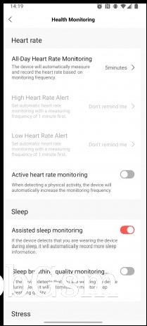 Configuring the health tracking features
