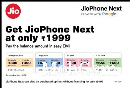 JioPhone Next and EMI plans