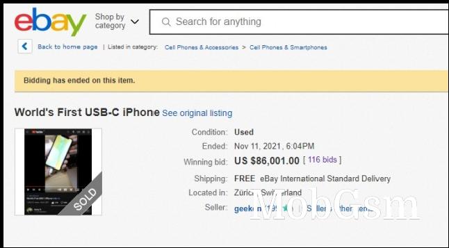 The bidding on the iPhone has ended