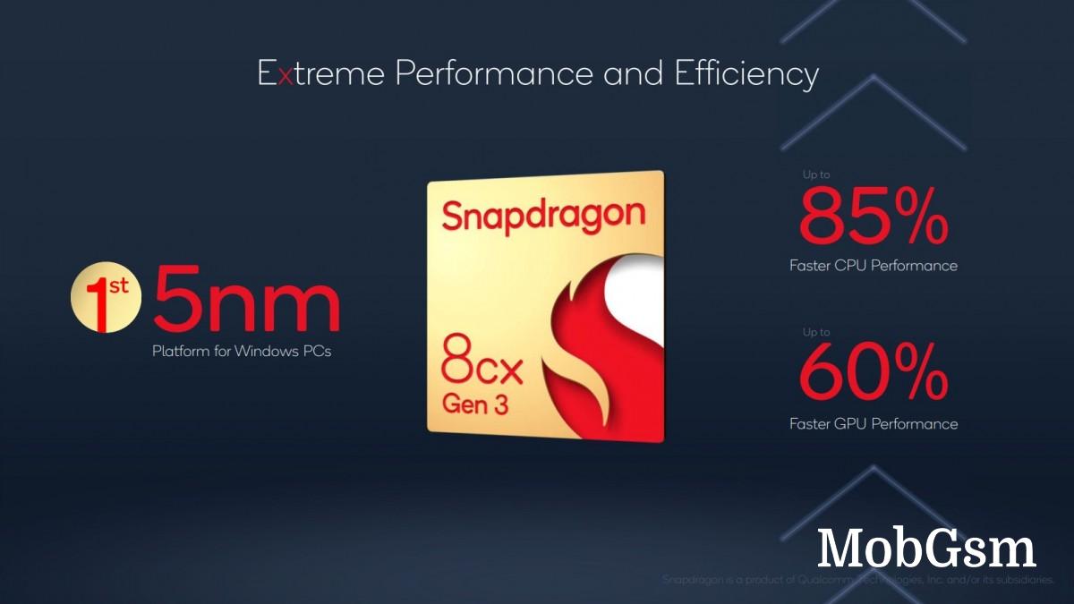 The Snapdragon 8cx Gen 3 is the first 5nm chipset for Windows-on-ARM laptops, 7c+ Gen 3 tags along