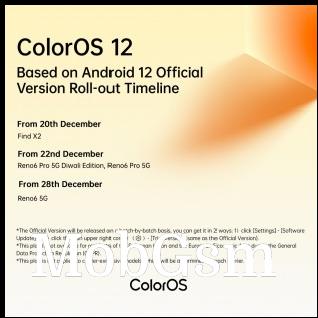 ColorOS 12 Roll-out Timeline