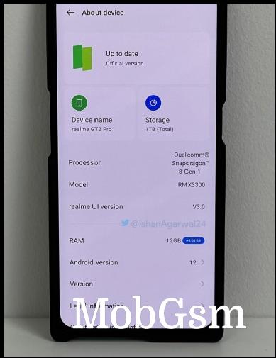 Realme GT2 Pro about device screen (image: via Ishan Agarwal)