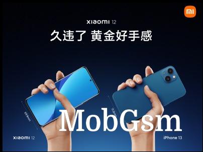 Xiaomi 12 size comparison (image: Xiaomi)