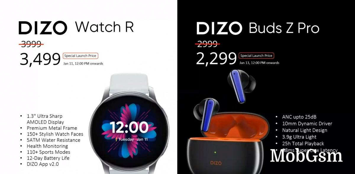 DIZO Watch R and Buds Z Pro announced