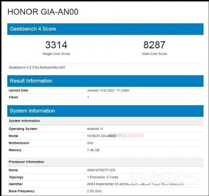 Honor 60 SE appears on Geekbench with Dimensity 900 SoC