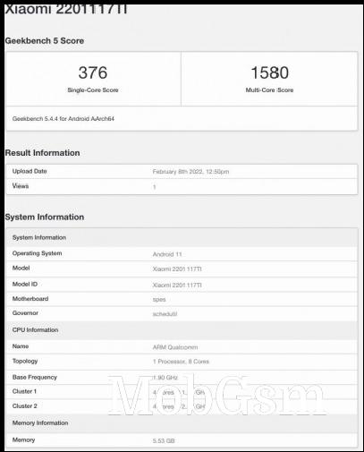 Xiaomi Redmi Note 11 4G India variant Geekbench scorecard