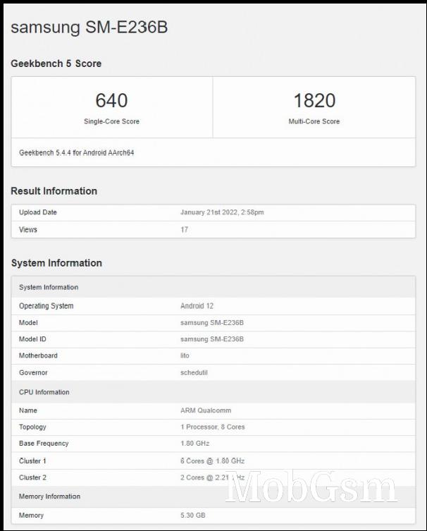 Alleged Samsung Galaxy F23 5G pops up on Geekbench running SD 750G