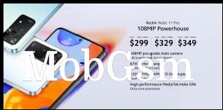 Pricing info: Redmi Note 11 Pro