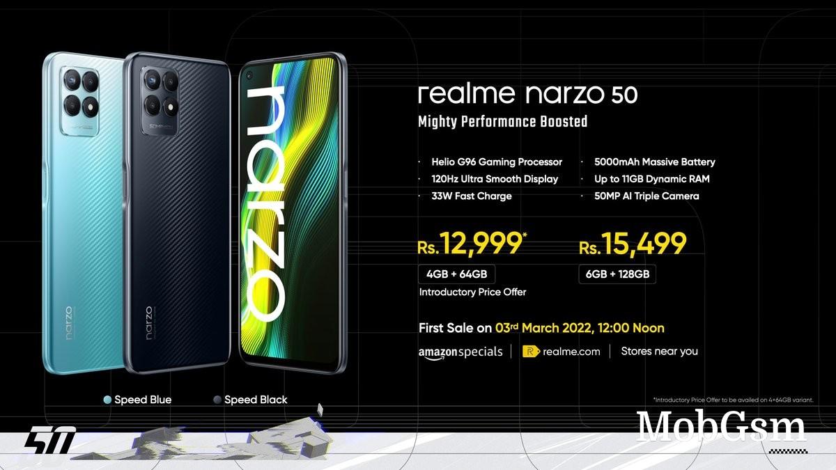 Realme Narzo 50 debuts with 120Hz LCD and Helio G96