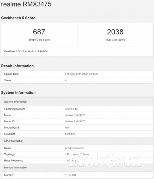 Realme V25 passes through Geekbench ahead of launch