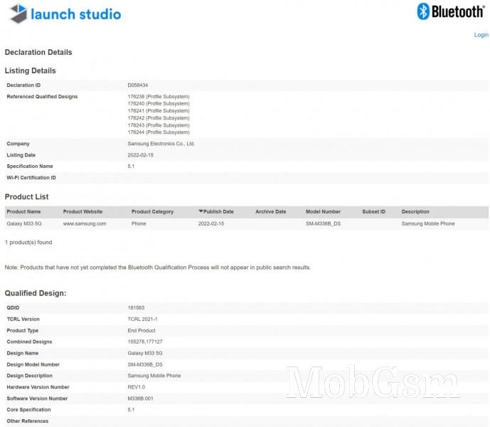 Samsung Galaxy M33 5G gets Bluetooth certified