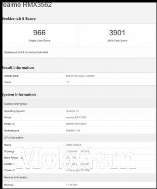 Realme GT Neo3 on Geekbench