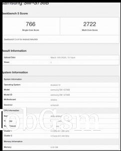 Samsung Galaxy Xcover Pro 2 (SM-G736B) with Snapdragon 778G runs Geekbench