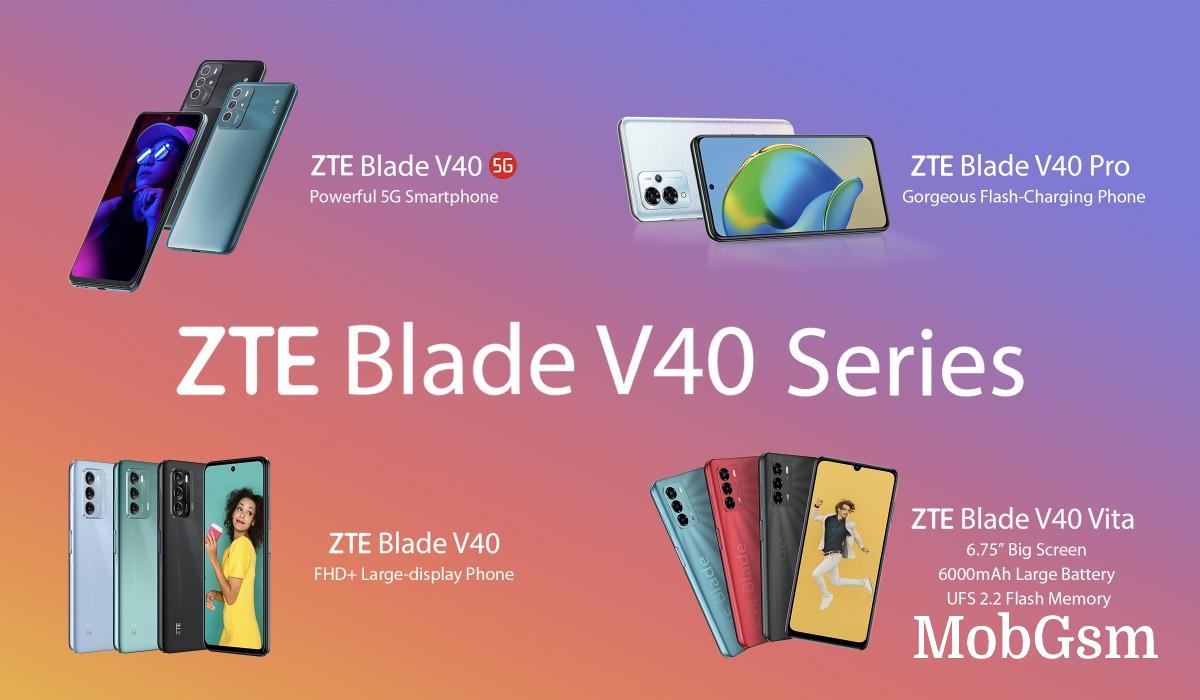 Four ZTE Blade V40 phones unveiled, one with 5G connectivity