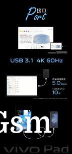 The USB-C port can output 4K video at 60 Hz to drive an external display