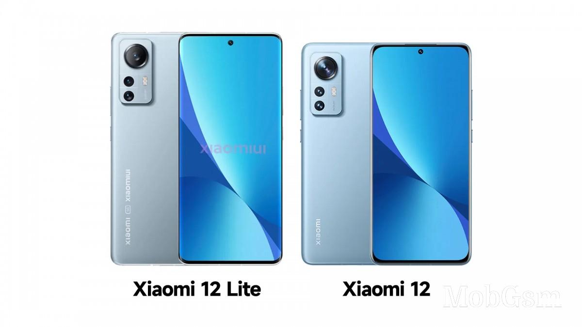 Xiaomi 12 Lite (left, speculative render) and Xiaomi 12 (right)