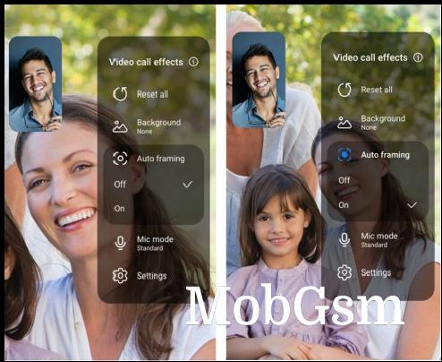 Auto-framing and other effects are available for video call apps as well