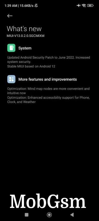 Android 12 for the Redmi Note 11