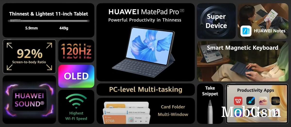 Huawei unveils MatePad Pro 11 with Snapdragon 888 (and 870), 120Hz AMOLED display