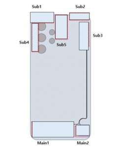 FCC docs for Samsung Galaxy A23 5G: antenna placement