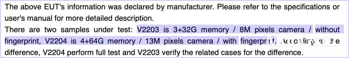 vivo Y02s and Y16 details from FCC documents