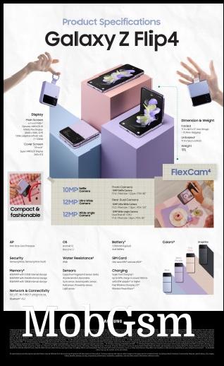 Samsung Galaxy Z Flip4 infographic