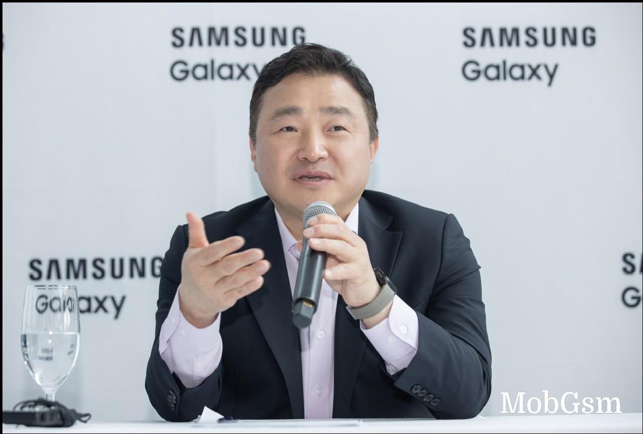 TM Roh speaking at a press conference just after the announcement of the new Galaxy Z Flip4 and Z Fold4