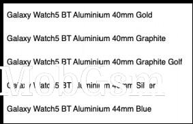 Galaxy Watch5 and Watch5 Pro color options