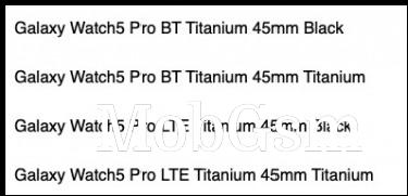 Galaxy Watch5 and Watch5 Pro color options