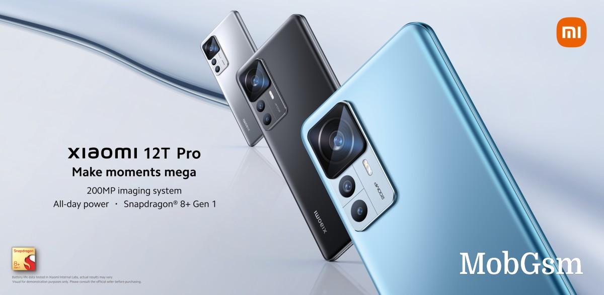 Xiaomi 12T Pro arrives with 200MP camera and SD 8+ Gen 1 chipset, 12T follows with 108MP cam