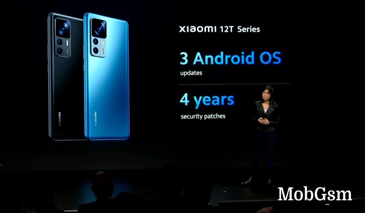 The Xiaomi 12T and 12T Pro will receive 3 major OS updates, 4 years of security patches