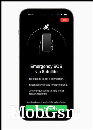 How Emergency SOS via Satellite looks