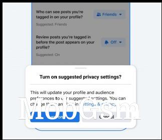 Privacy settings on Facebook