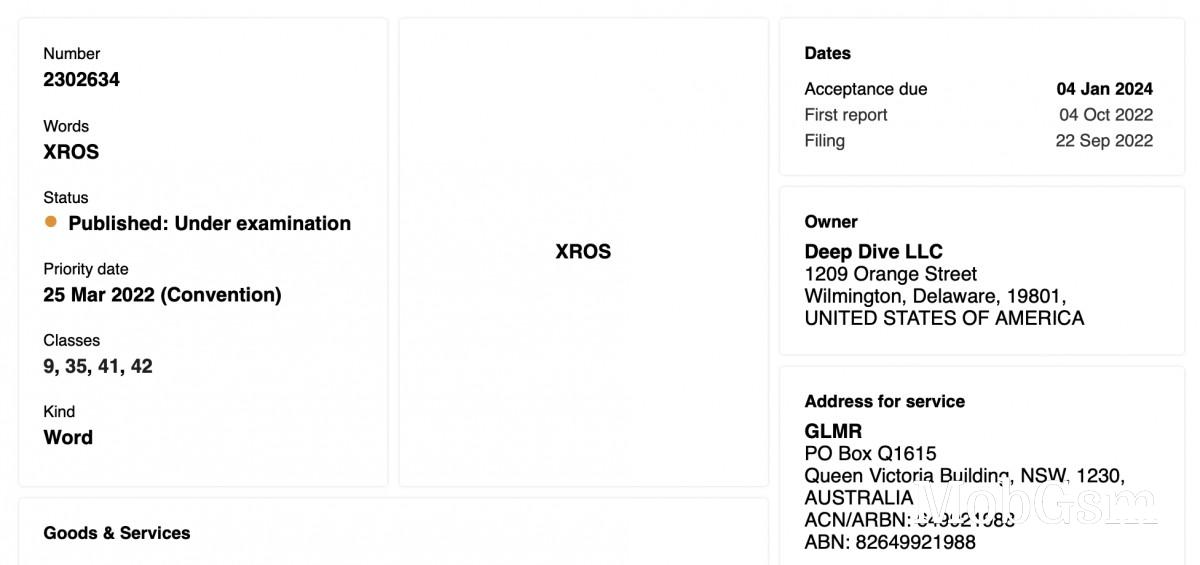 Trademark filing for 